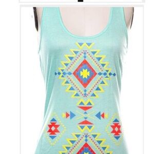 Blue Aztec hi lo tank NWT medium
